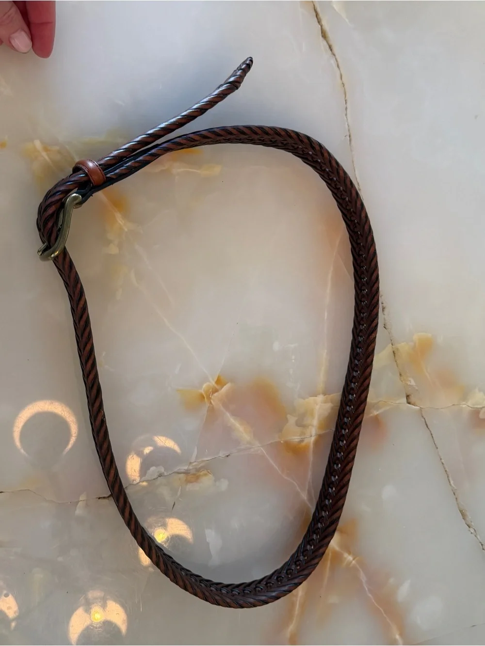 Men’s Brown leather woven Tommy Hilfiger Belt